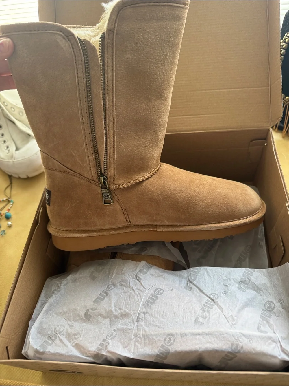 Lamo Juniper Chestnut Suede Mid-Calf Boots